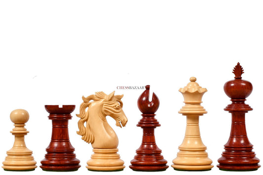 American Adios Series Luxury Chess Pieces in Bud Rose / Box Wood - 4.4" King