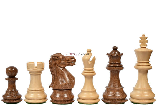 The Player Series Staunton Chess Pieces in Acacia Wood & Box Wood - 3.0" King