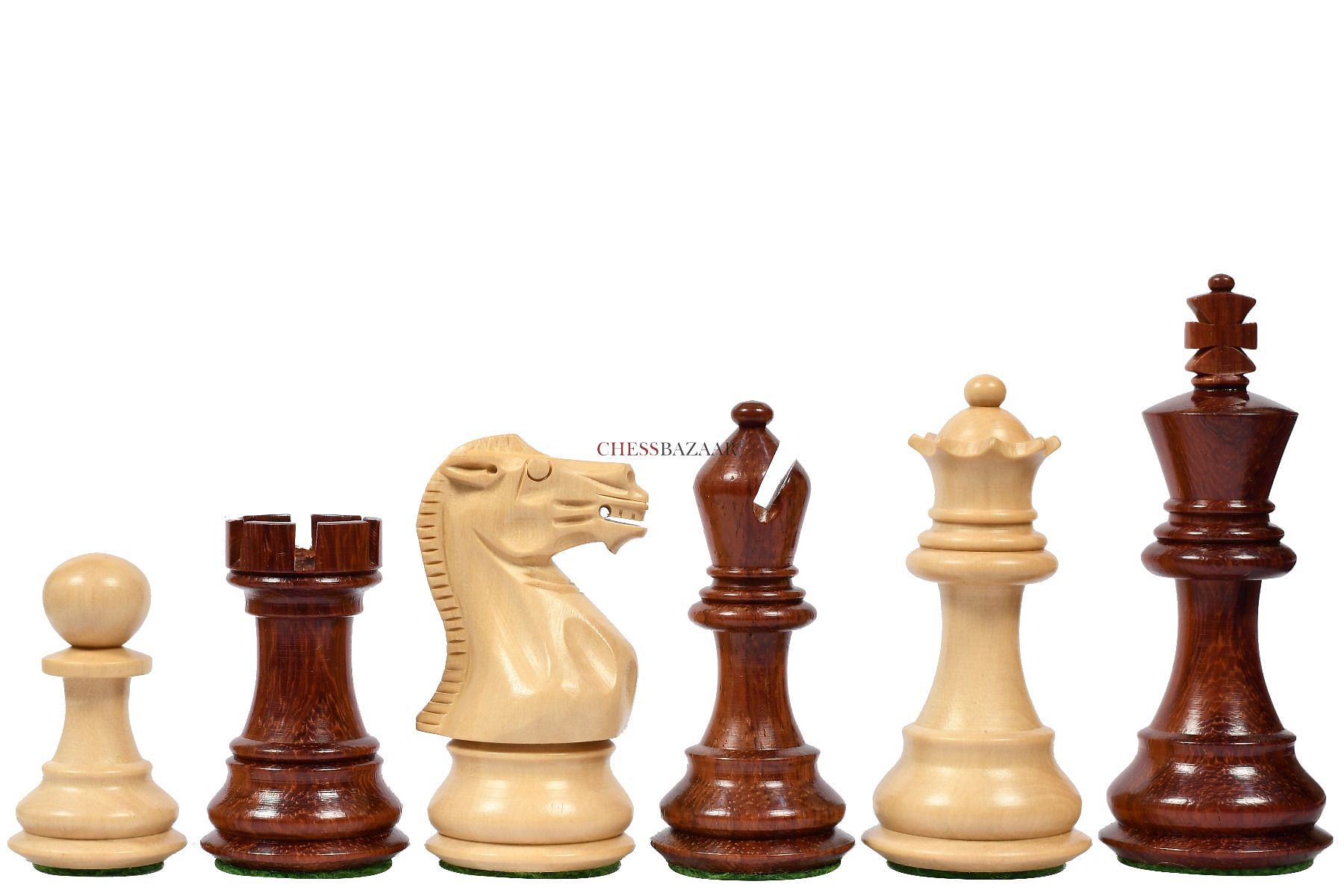 The Classic 101 Staunton Series Club Size Weighted Chess Pieces in Bud ...