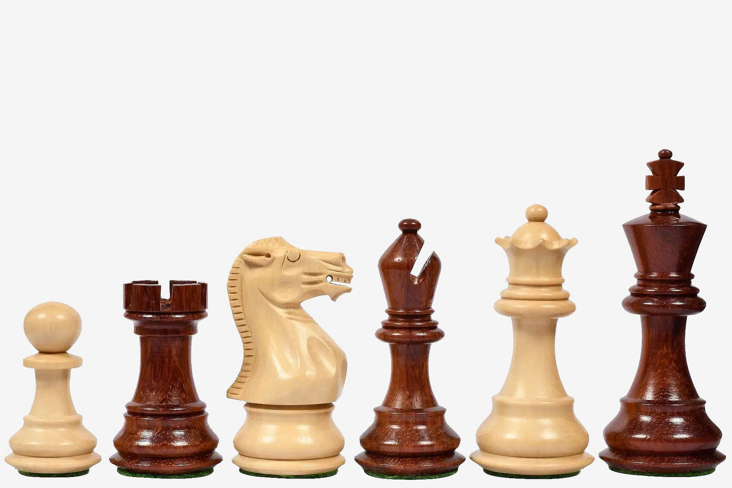 The Classic 101 Staunton Series Club Size Weighted Chess Pieces in BudRosewood & BoxWood - 3.0" King