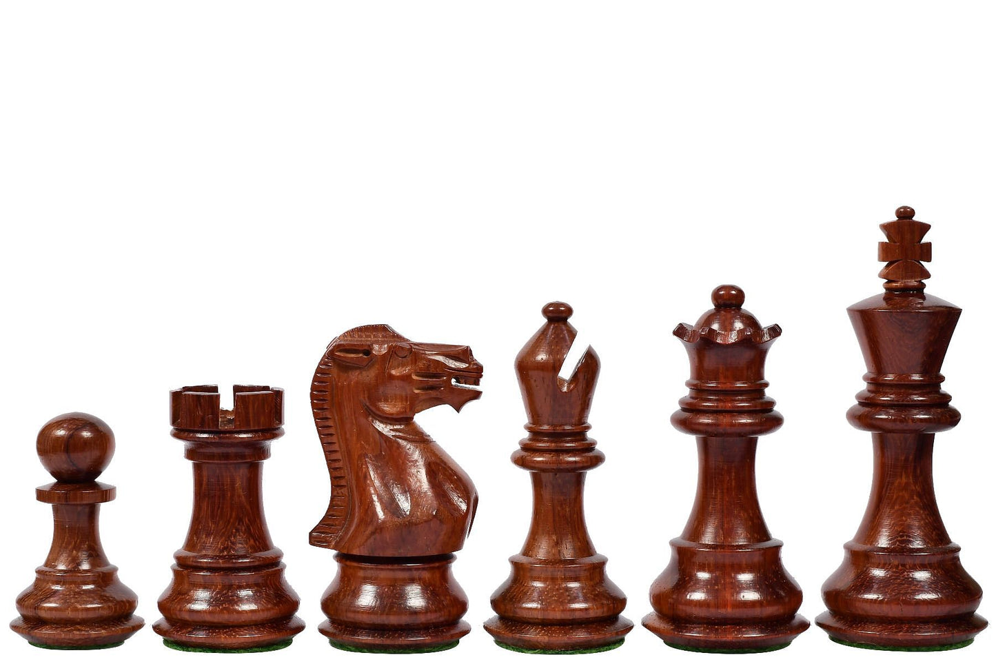 The Classic 101 Staunton Series Club Size Weighted Chess Pieces in BudRosewood & BoxWood - 3.0" King