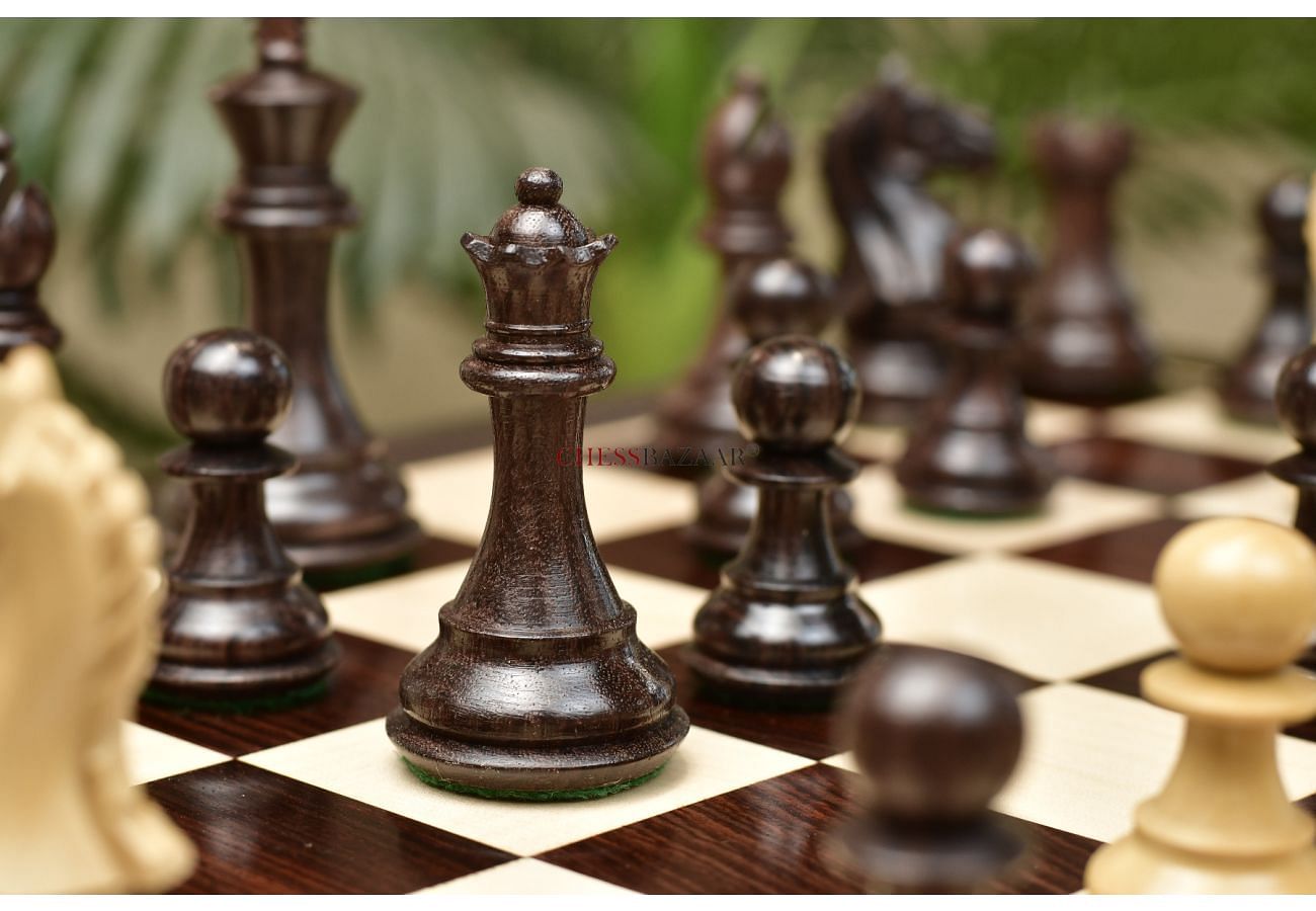 Combo of The Fierce Knight Staunton Chess Pieces in Indian Rosewood & Box Wood With Board & Box- 3.5" King