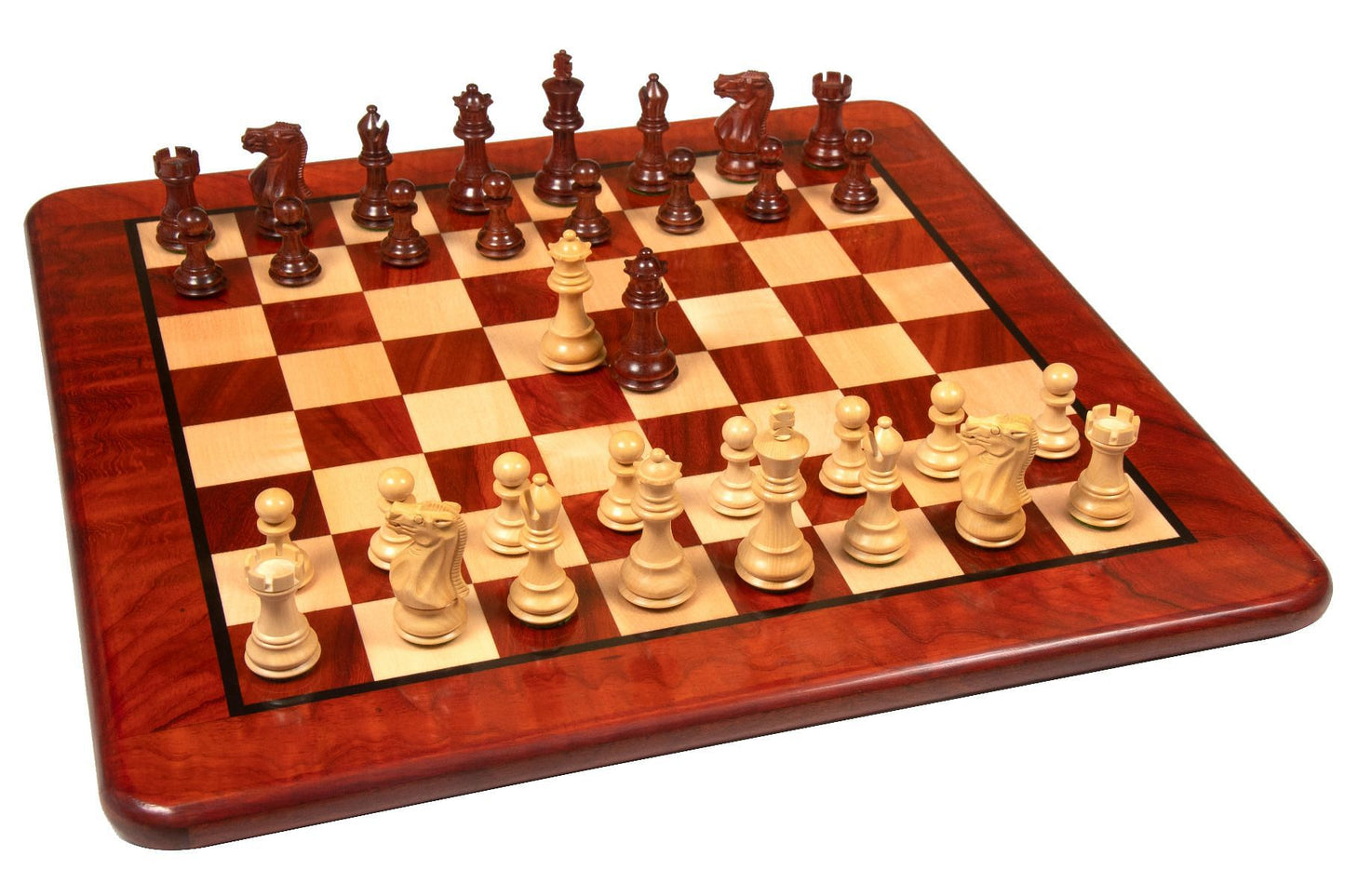 The Classic 101 Staunton Series Club Size Weighted Chess Pieces in BudRosewood & BoxWood - 3.0" King