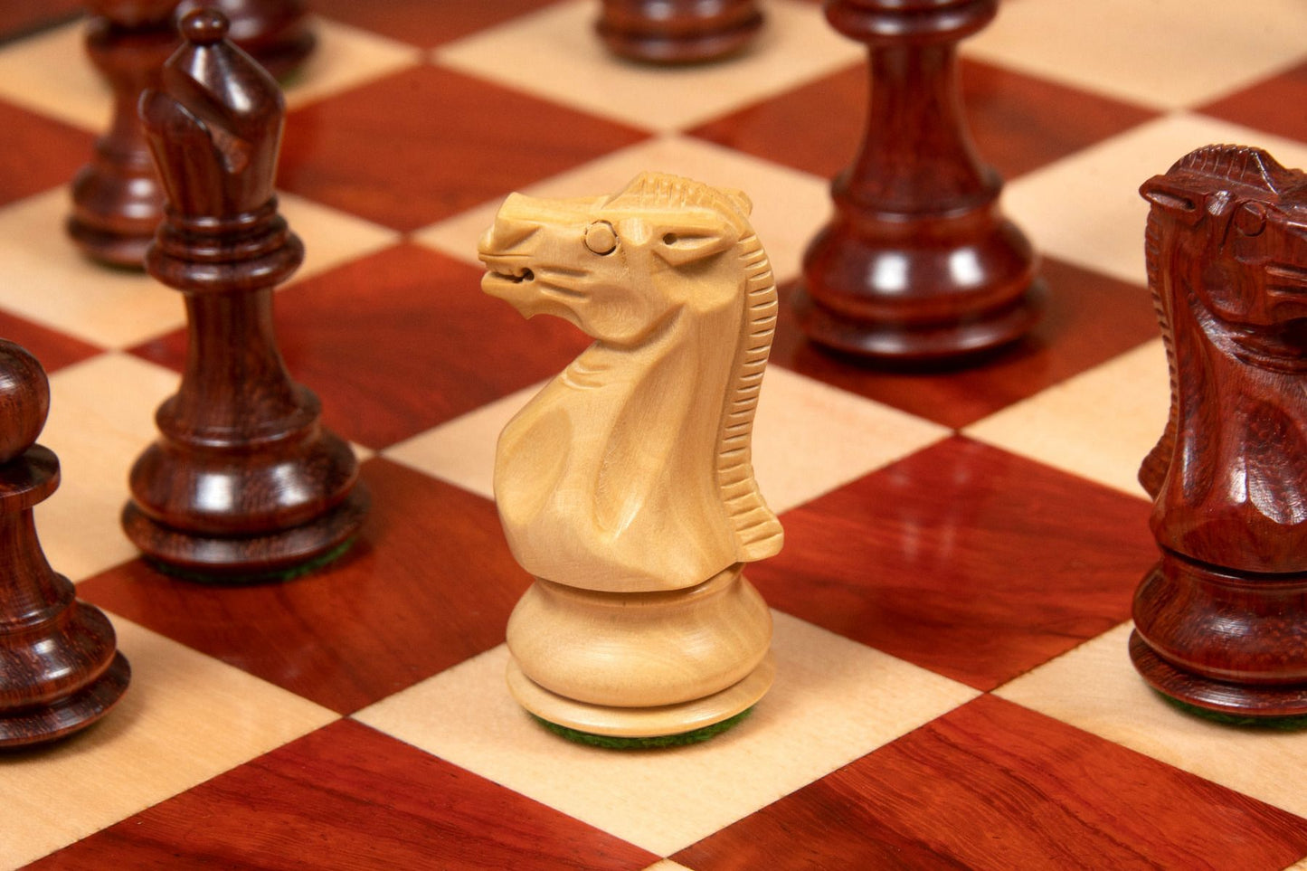 The Classic 101 Staunton Series Club Size Weighted Chess Pieces in BudRosewood & BoxWood - 3.0" King