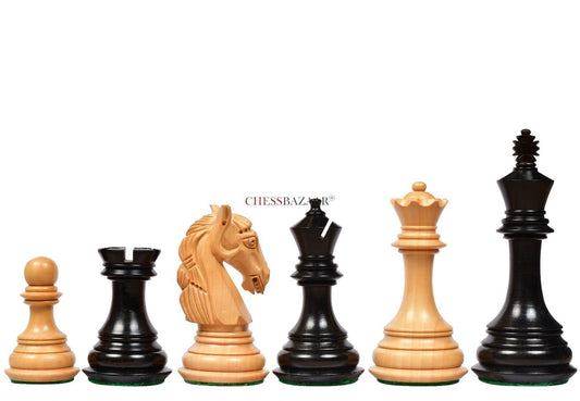 The New Columbian Staunton Series Chess Pieces in Ebony Wood & Box wood - 3.8" King