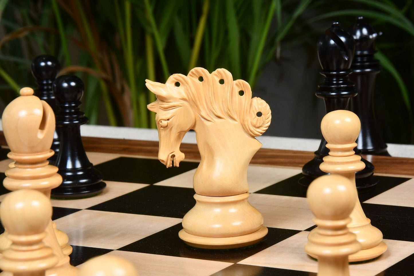 The Pegasus Series Artisan Staunton Chess Pieces version 2.0 in Ebony / Boxwood - 4.6" King