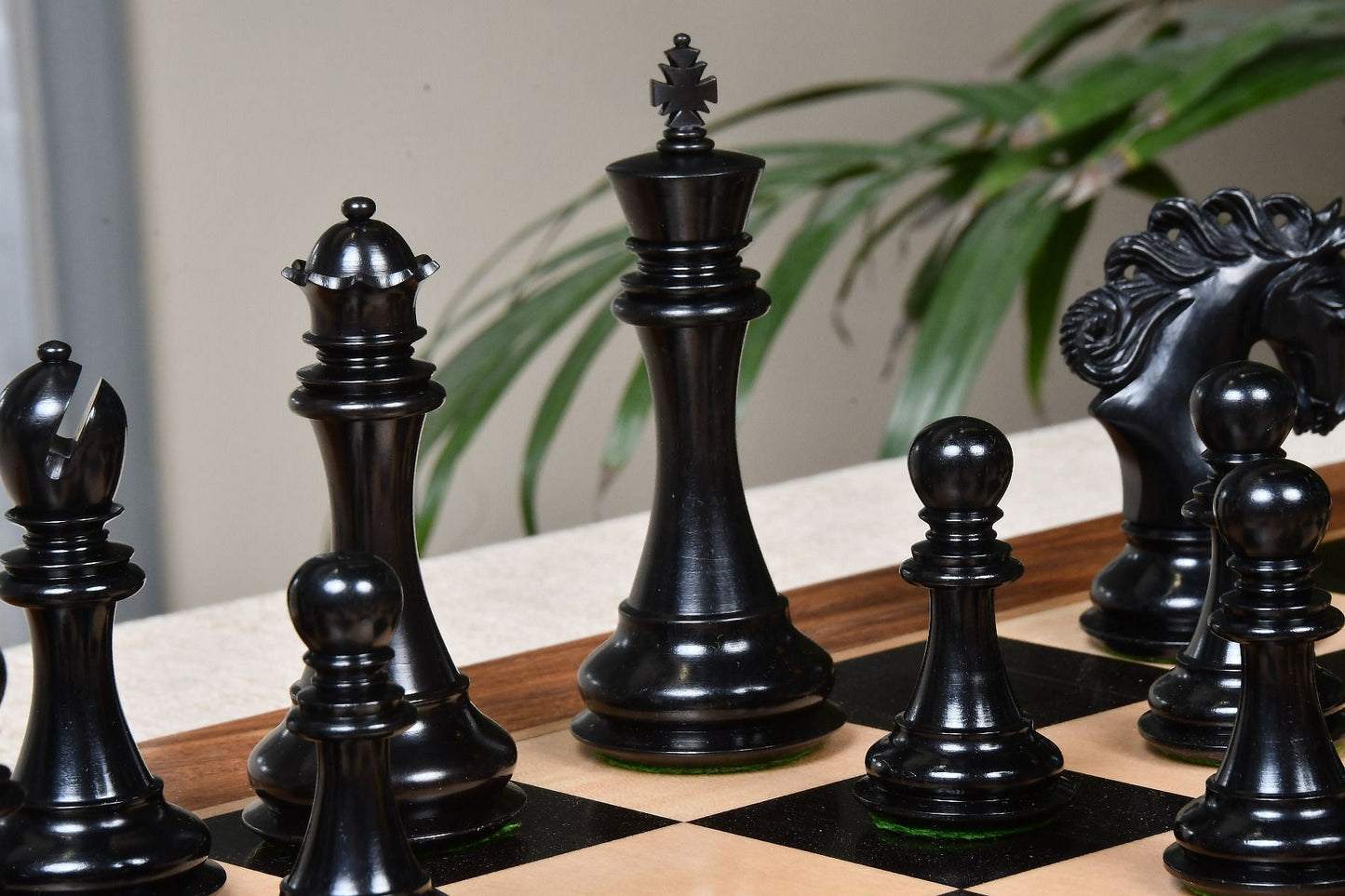 The Pegasus Series Artisan Staunton Chess Pieces version 2.0 in Ebony / Boxwood - 4.6" King