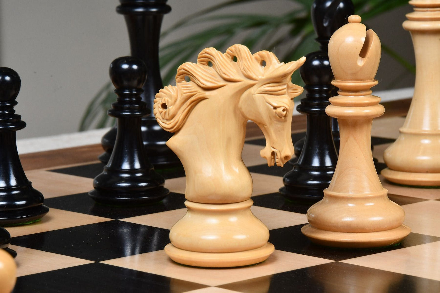 The Pegasus Series Artisan Staunton Chess Pieces version 2.0 in Ebony / Boxwood - 4.6" King