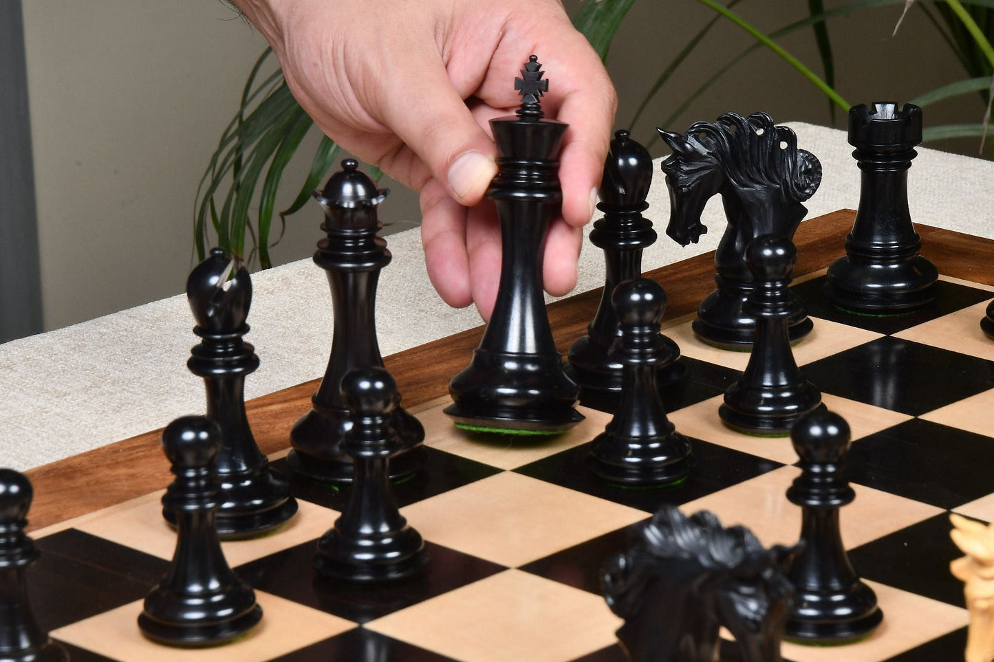 The Pegasus Series Artisan Staunton Chess Pieces version 2.0 in Ebony / Boxwood - 4.6" King