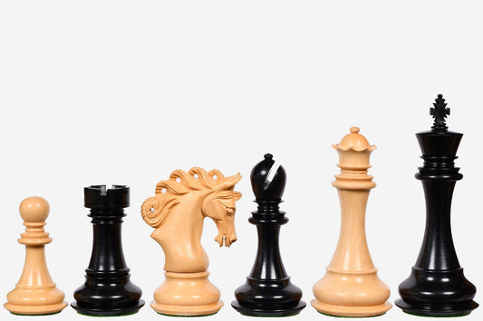 The Pegasus Series Artisan Staunton Chess Pieces version 2.0 in Ebony / Boxwood - 4.6" King