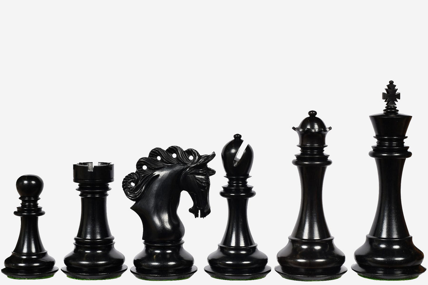 The Pegasus Series Artisan Staunton Chess Pieces version 2.0 in Ebony / Boxwood - 4.6" King