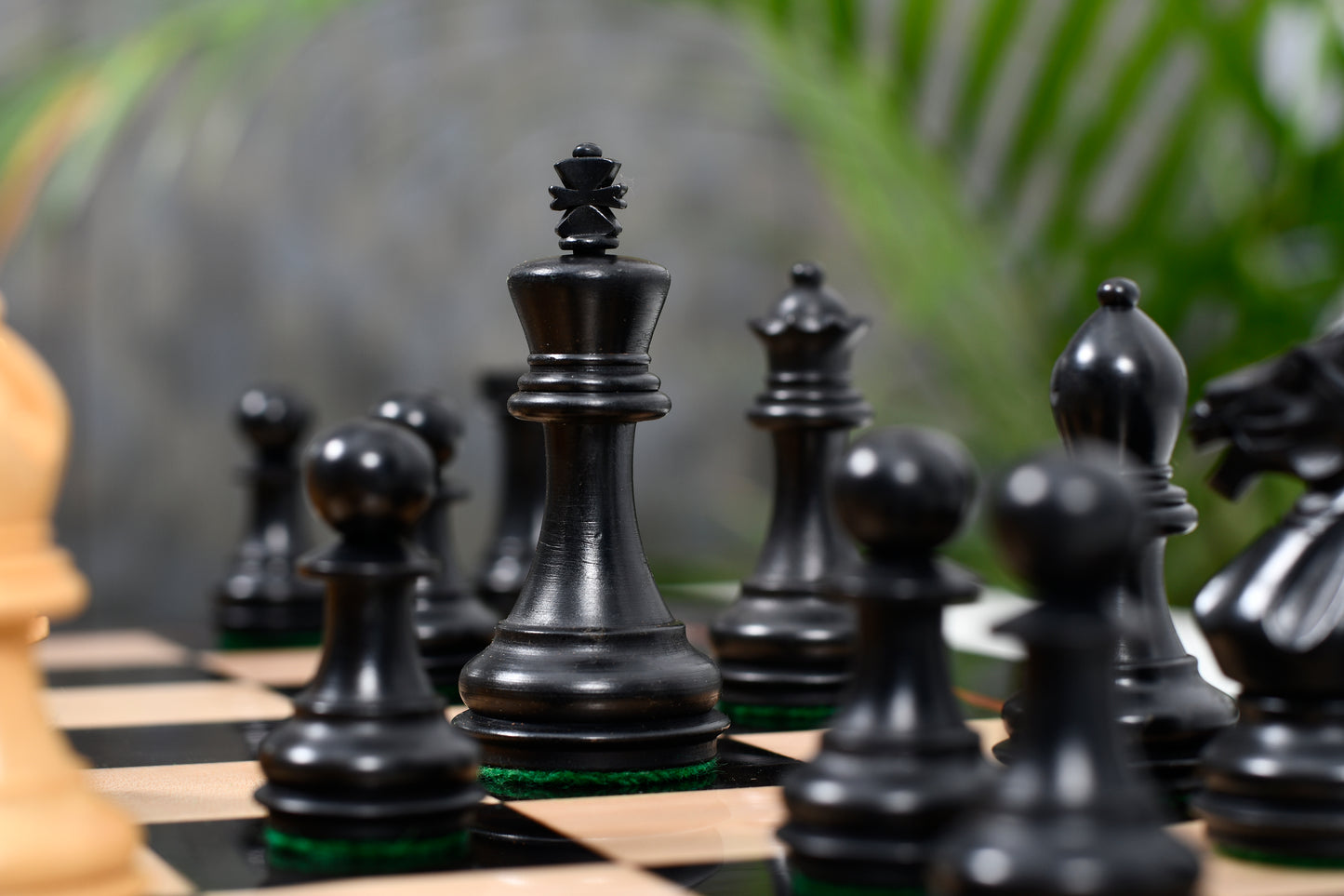 The Laughing Knight Series Chess Pieces in Ebonized & Boxwood - 3.0" King