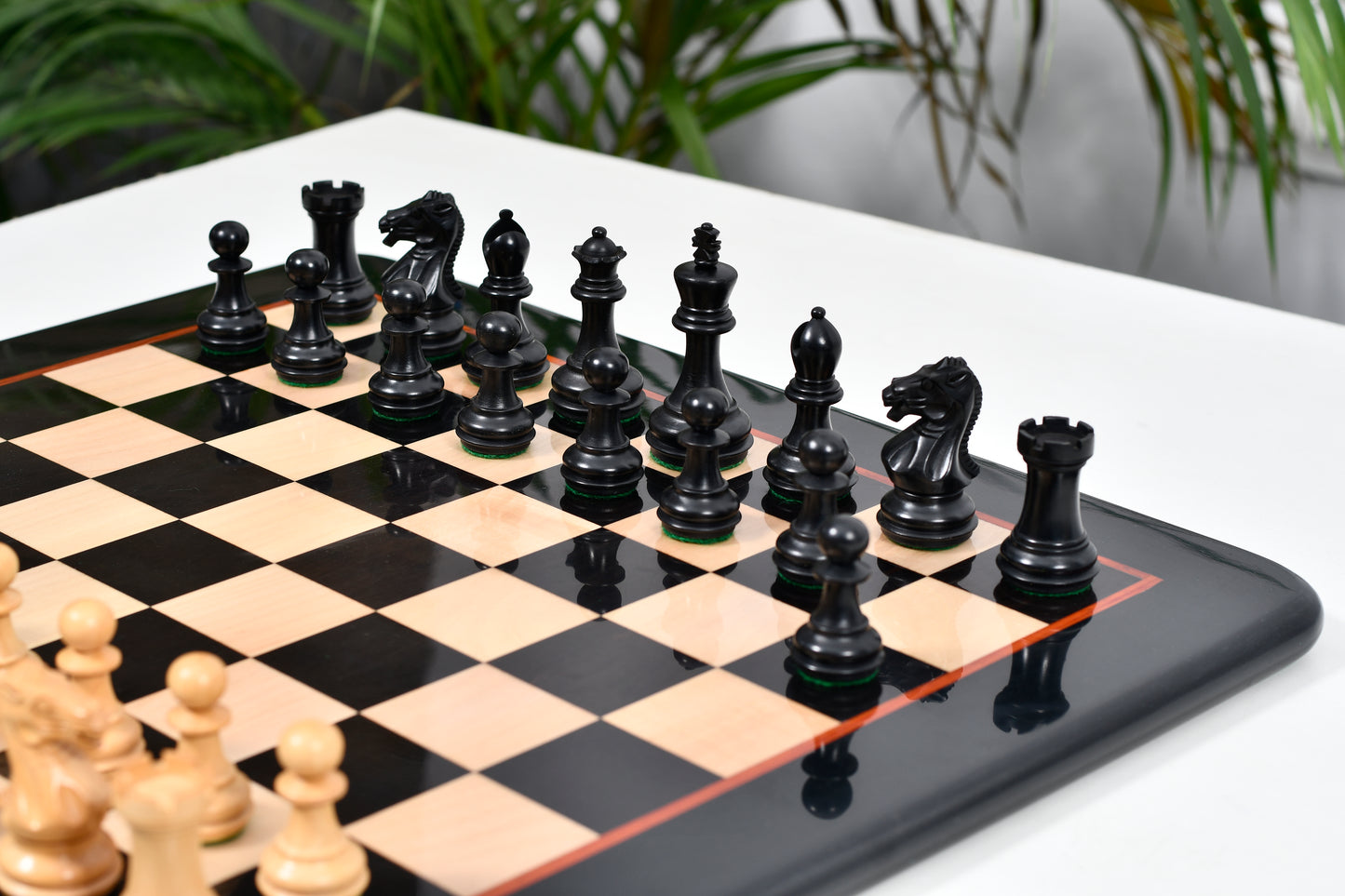 The Laughing Knight Series Chess Pieces in Ebonized & Boxwood - 3.0" King