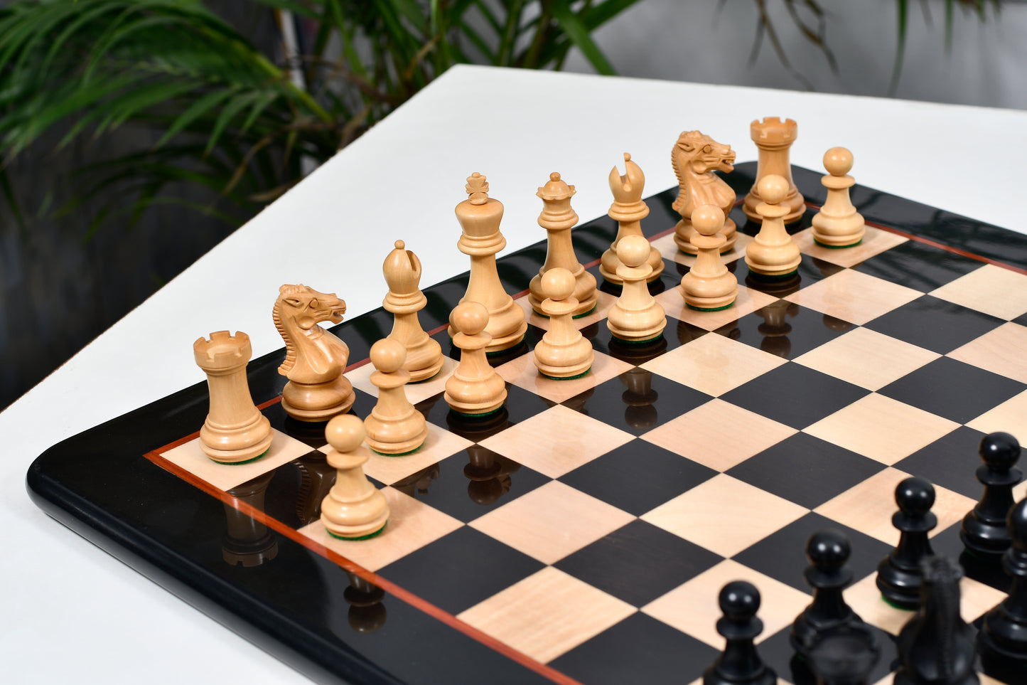 The Laughing Knight Series Chess Pieces in Ebonized & Boxwood - 3.0" King