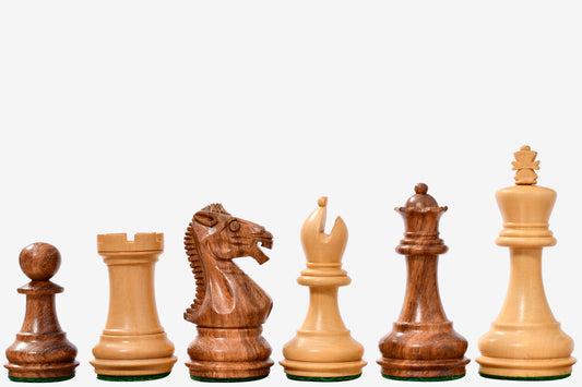 The Laughing Knight Series Chess Pieces in Sheesham & Boxwood - 3.0" King