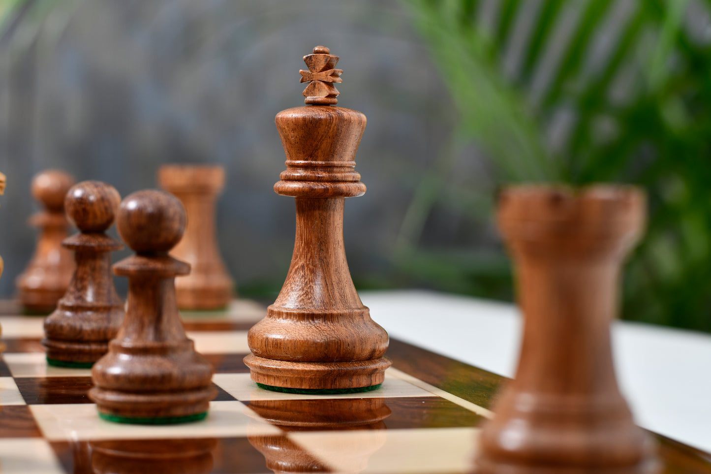 The Laughing Knight Series Chess Pieces in Sheesham & Boxwood - 3.0" King