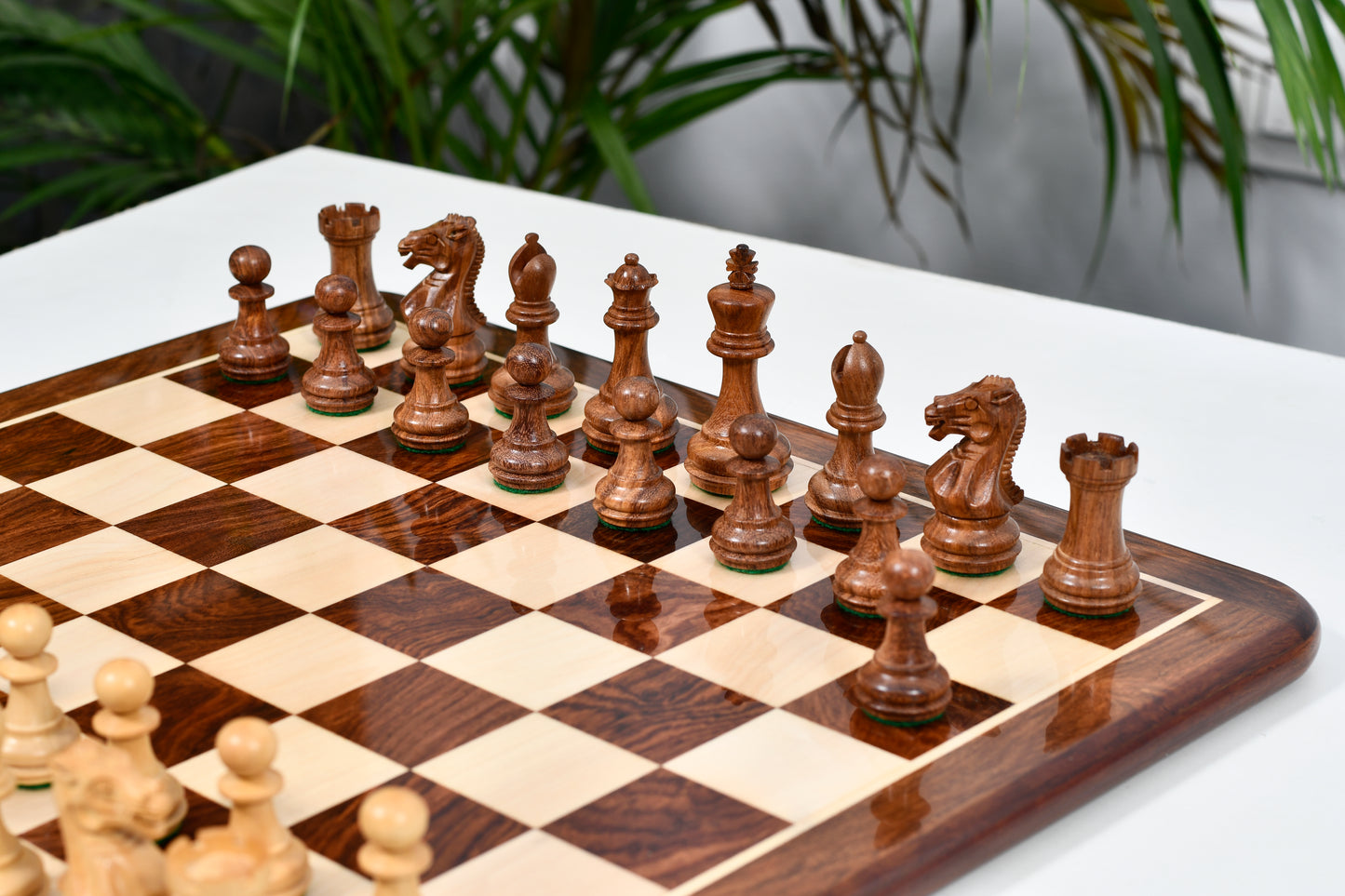 The Laughing Knight Series Chess Pieces in Sheesham & Boxwood - 3.0" King