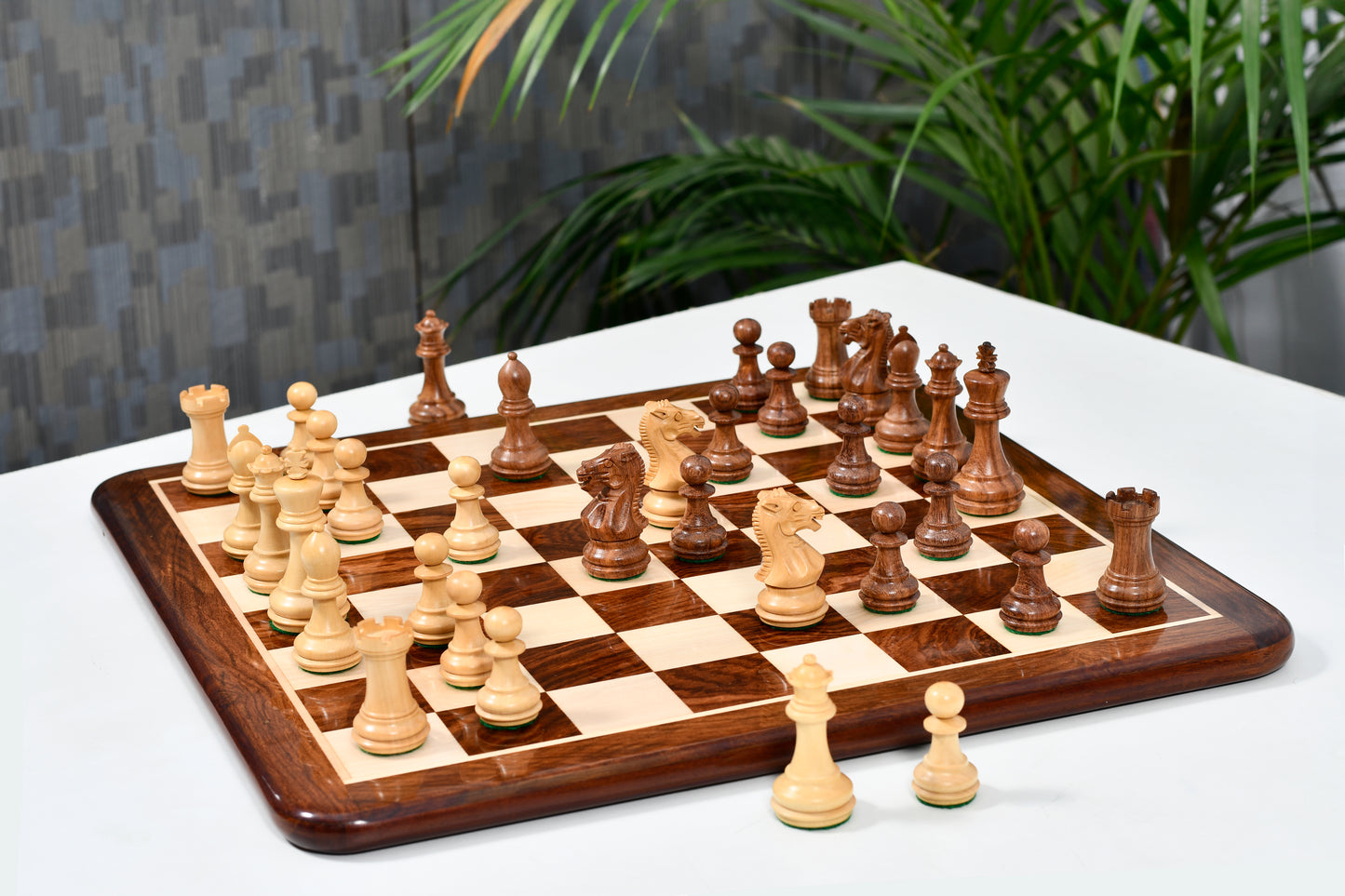 The Laughing Knight Series Chess Pieces in Sheesham & Boxwood - 3.0" King