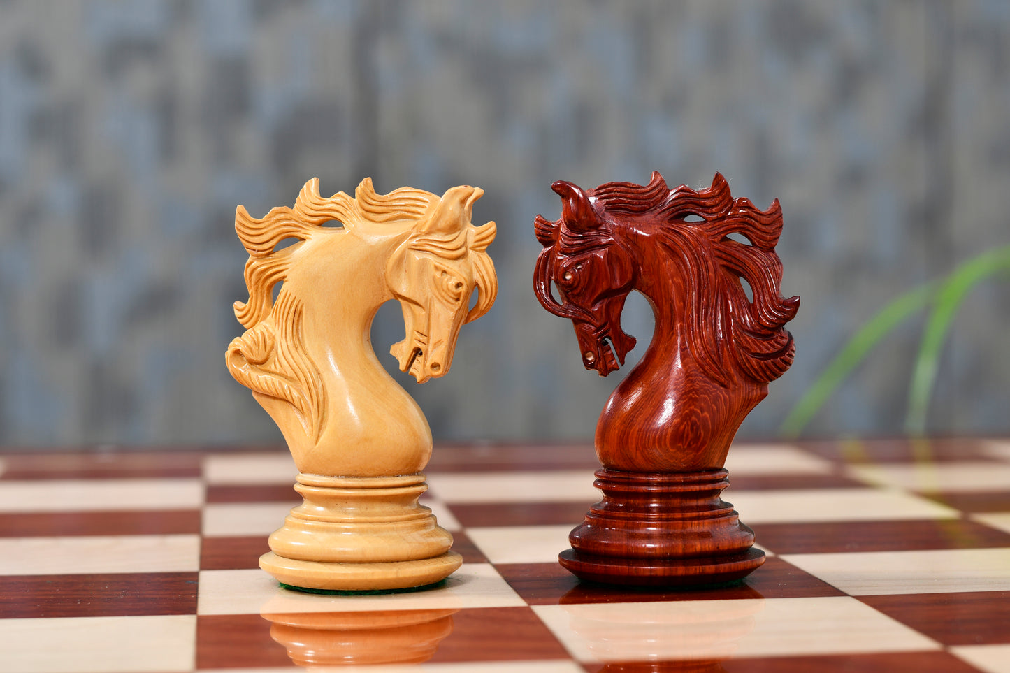 Viking Series Triple Weighted Staunton Luxury Chess Pieces – Handcrafted Bud Rosewood & Boxwood, 4.4” King