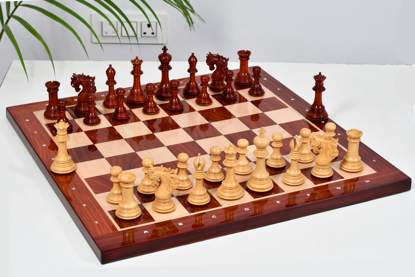 Viking Series Triple Weighted Staunton Luxury Chess Pieces – Handcrafted Bud Rosewood & Boxwood, 4.4” King