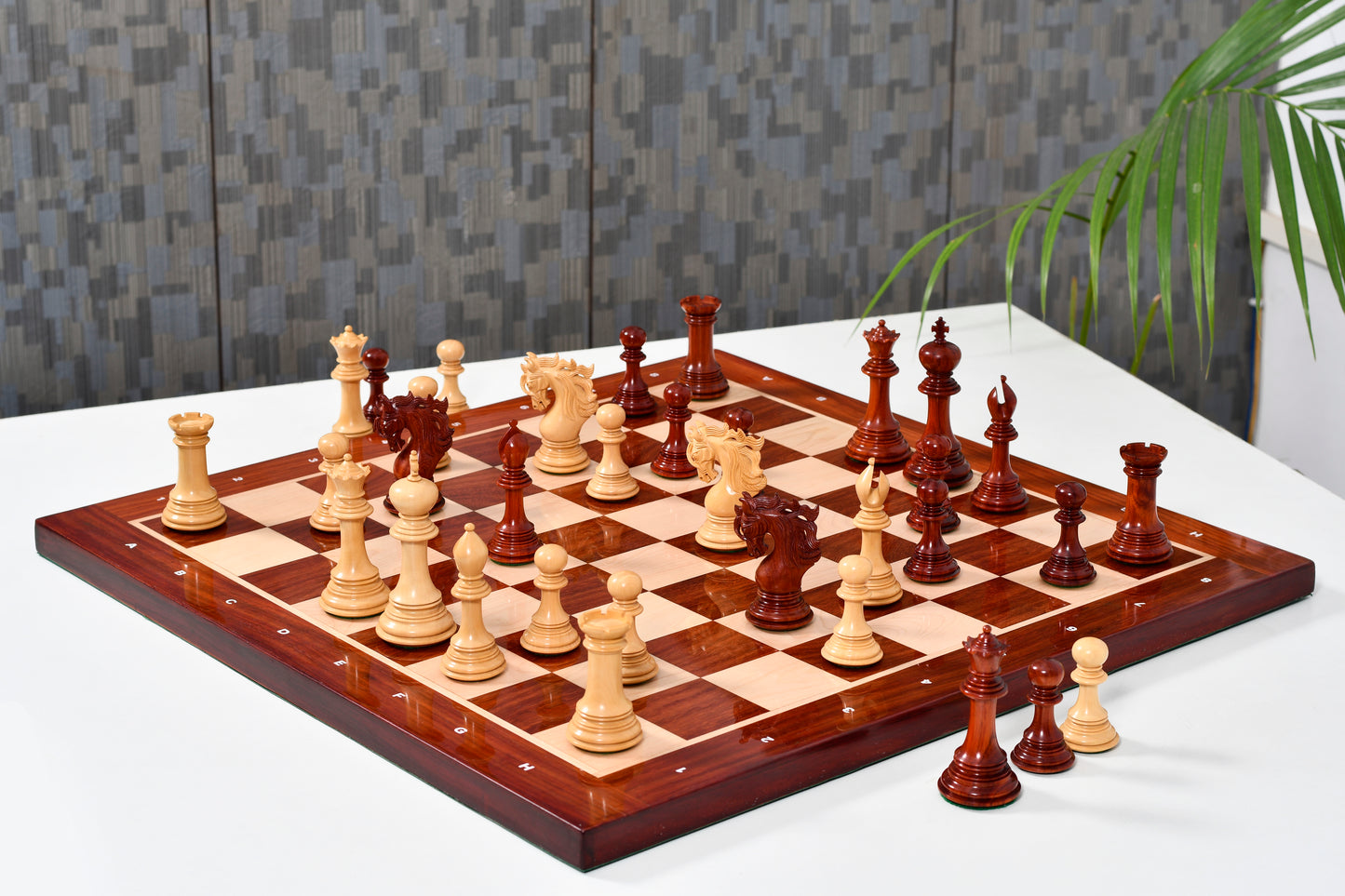 Viking Series Triple Weighted Staunton Luxury Chess Pieces – Handcrafted Bud Rosewood & Boxwood, 4.4” King