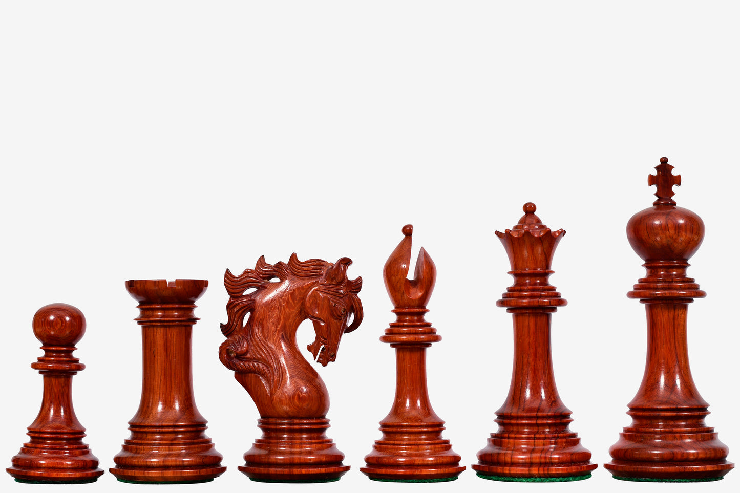 Viking Series Triple Weighted Staunton Luxury Chess Pieces – Handcrafted Bud Rosewood & Boxwood, 4.4” King