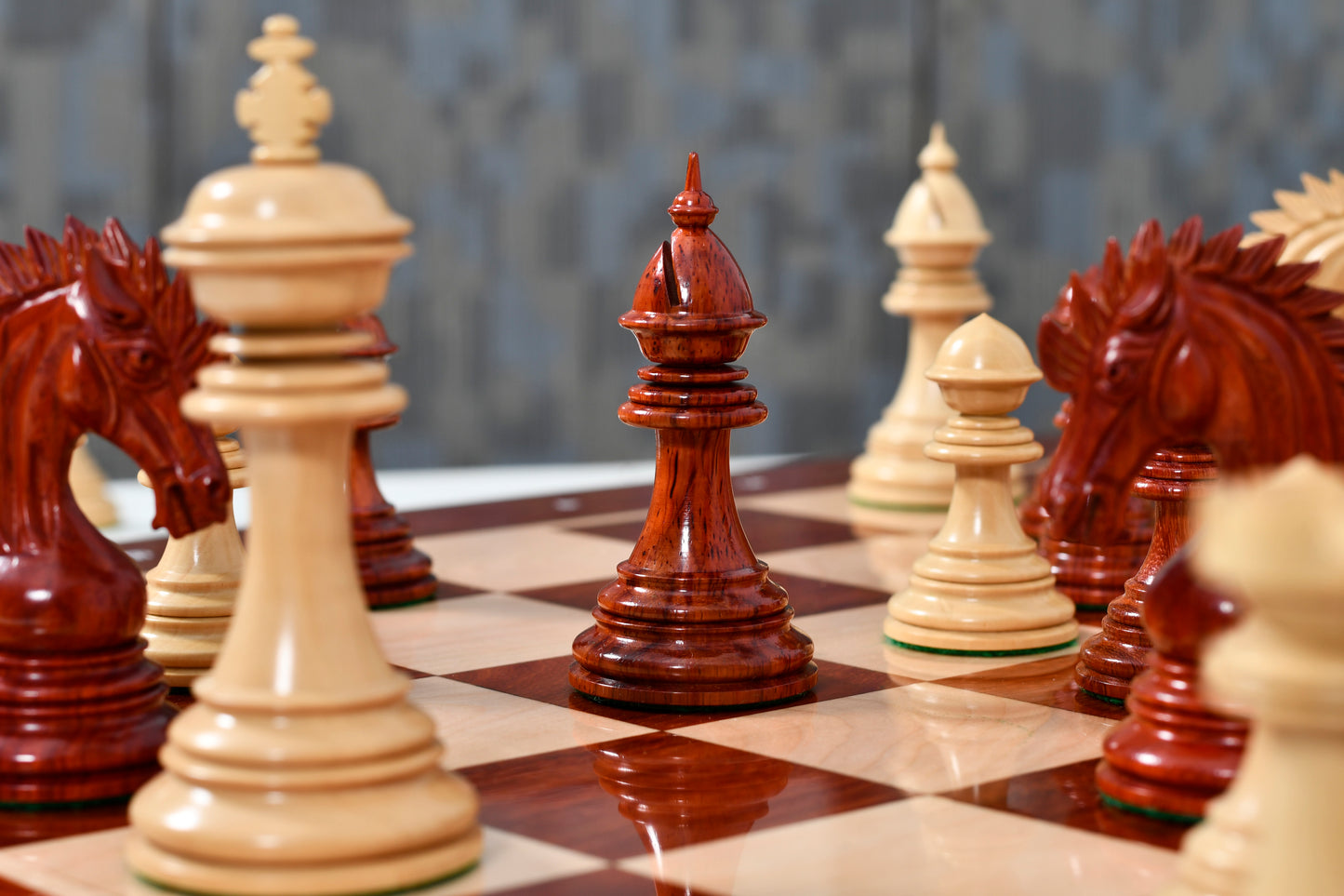 Ferocious Elite Series Chess Pieces in Bud Rosewood / Boxwood - 4.45" King