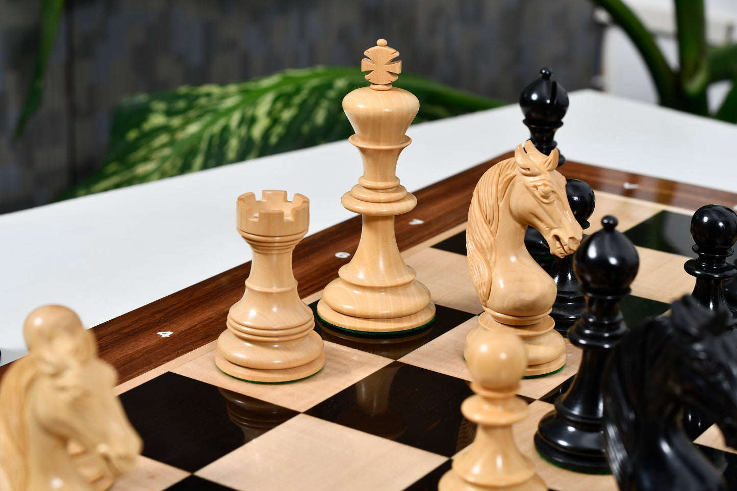 The Monarch’s Gambit Handcrafted Luxury Chess Pieces – in Ebony & Boxwood 4.4" King