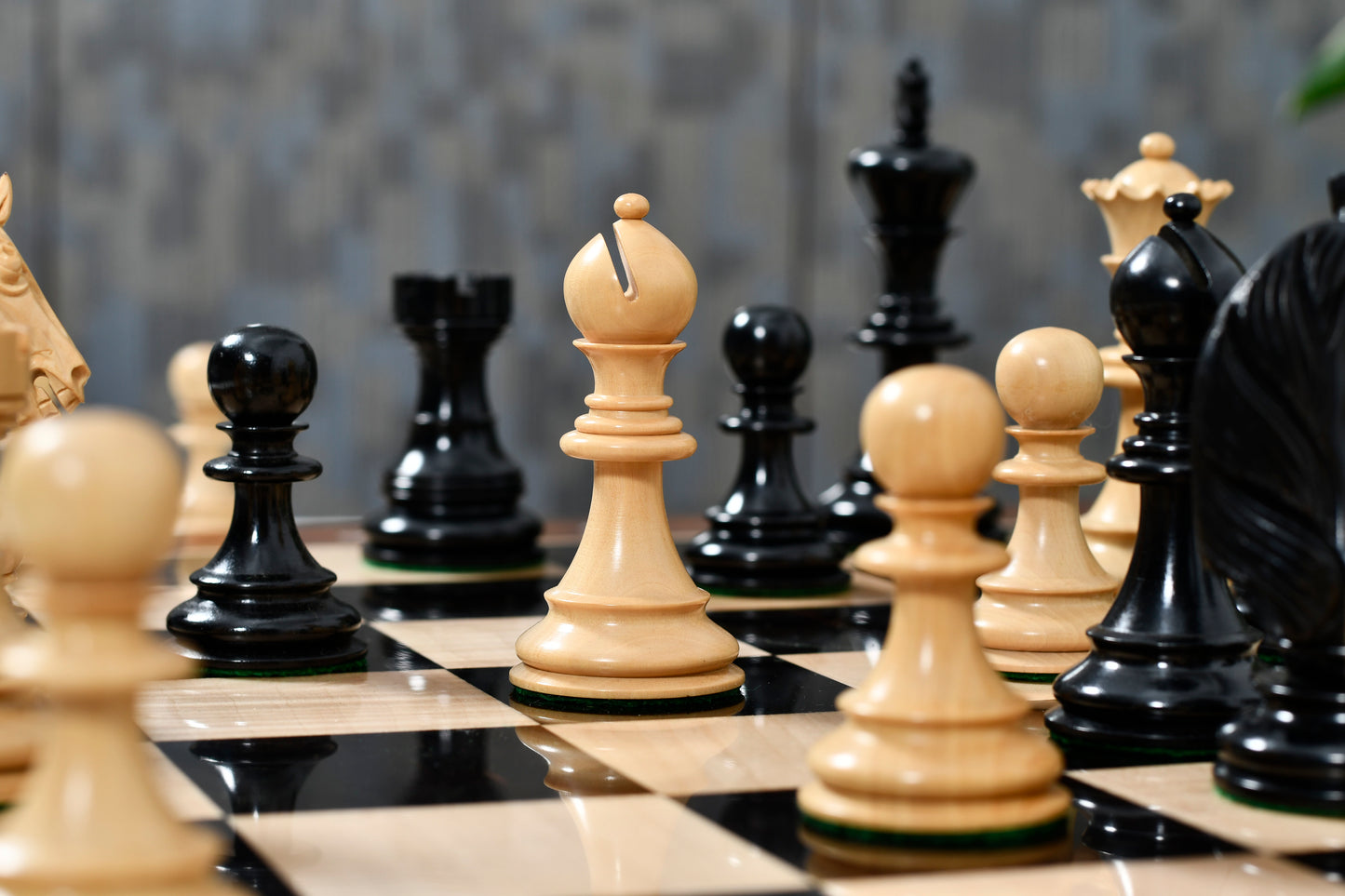 The Monarch’s Gambit Handcrafted Luxury Chess Pieces – in Ebony & Boxwood 4.4" King