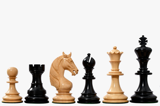 The Monarch’s Gambit Handcrafted Luxury Chess Pieces – in Ebony & Boxwood 4.4" King