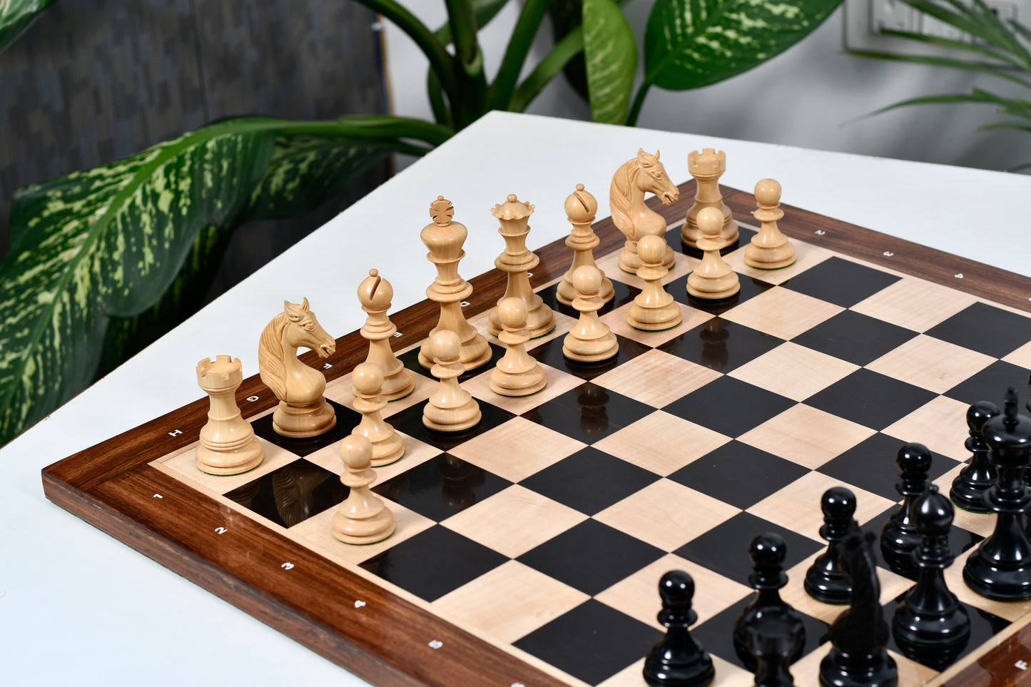 The Monarch’s Gambit Handcrafted Luxury Chess Pieces – in Ebony & Boxwood 4.4" King