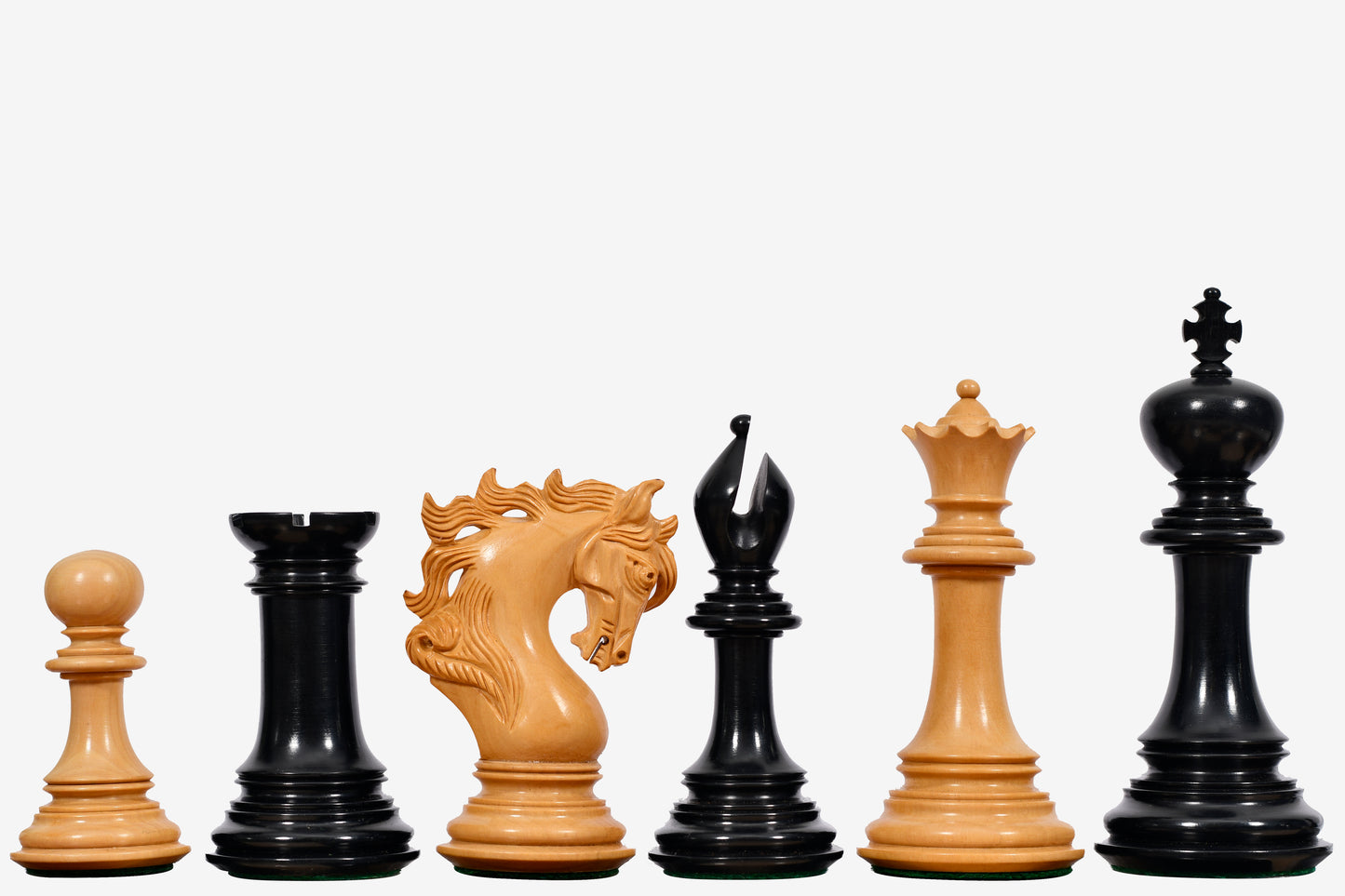 Viking Series Triple Weighted Staunton Luxury Chess Pieces – Handcrafted Ebony & Boxwood, 4.4” King