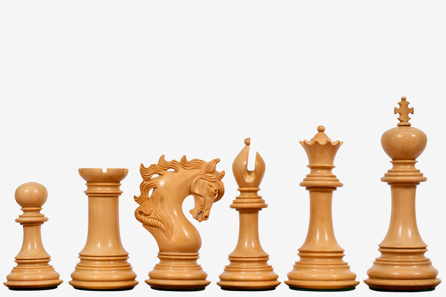 Viking Series Triple Weighted Staunton Luxury Chess Pieces – Handcrafted Ebony & Boxwood, 4.4” King