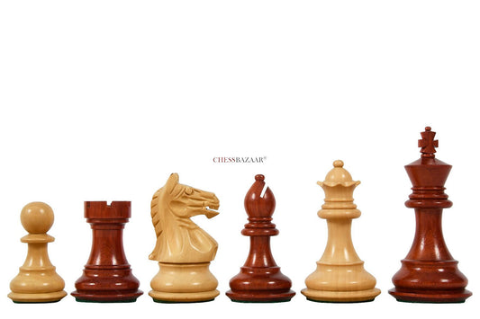 Fierce Knight Staunton Series Wooden Weighted Chess Pieces in Bud Rose & Box Wood - 3.0" King