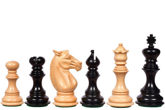 Meghdoot Staunton Series Wooden Chess Pieces in Ebony & Box Wood - 3.2" King