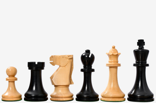 The Old Vintage English Staunton Series Chess Pieces in Ebonized wood & Box Wood - 3.8" King