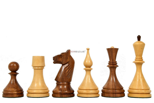 Reproduced 1961 Soviet Championship Baku Chess Pieces in Sheesham / Box wood - 4" King