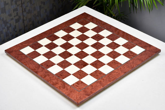 Wooden Red Ash Burl Maple Hi Gloss Finish Chess Board 22" - 55 mm
