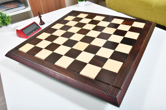 Deluxe Indian Rosewood / Maple Wooden Chess Board 23" - 60 mm