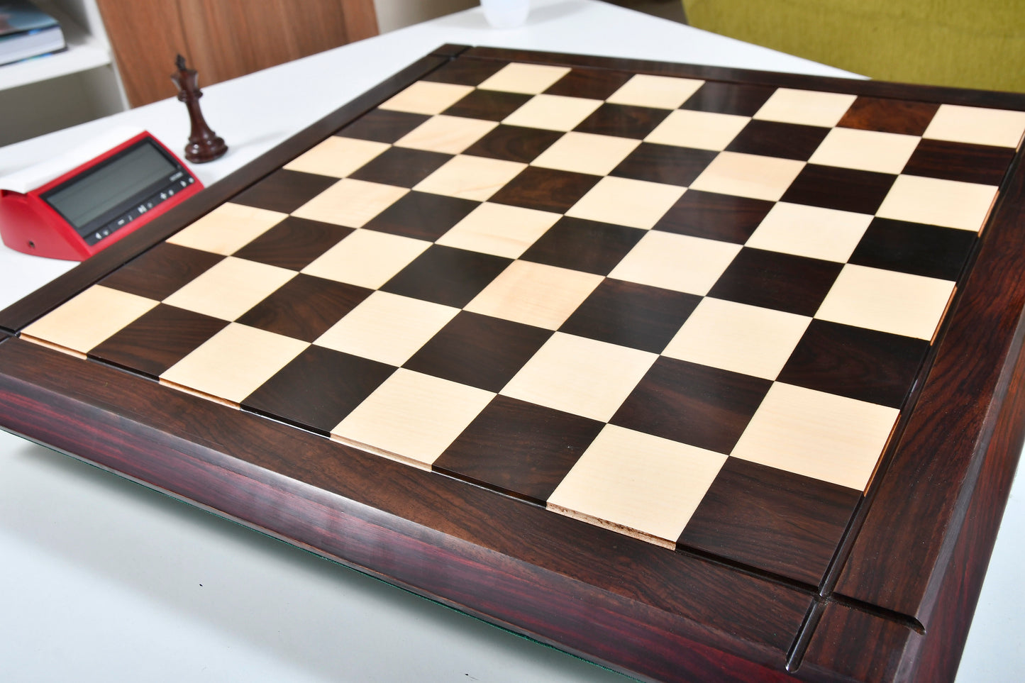 Deluxe Indian Rosewood / Maple Wooden Chess Board 23" - 60 mm