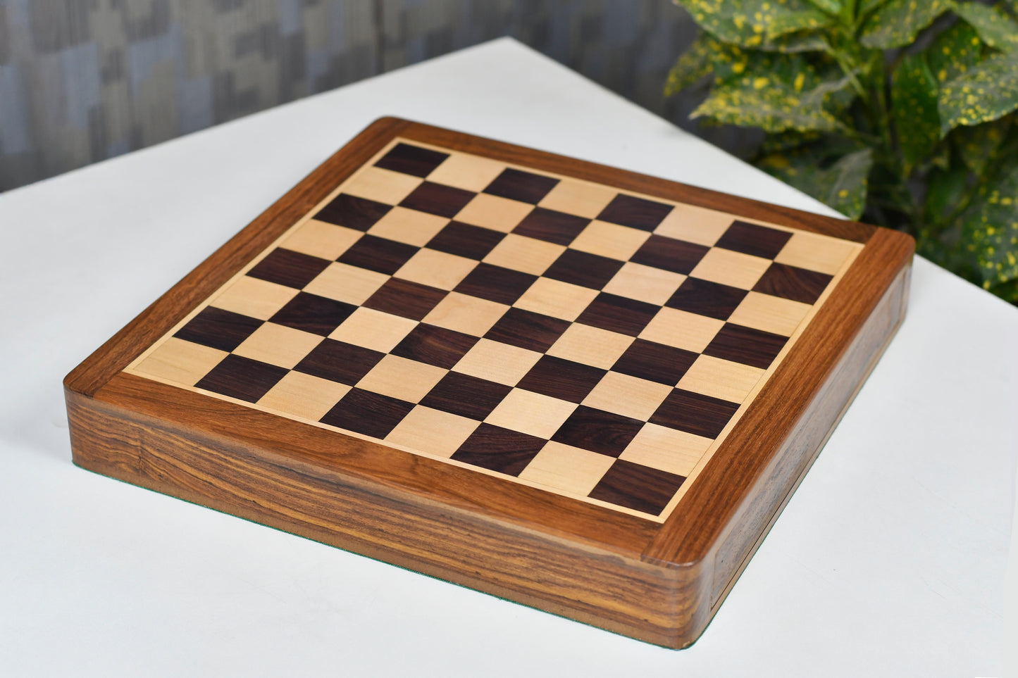 12-Inch Magnetic Travel Chess Set with Drawer Storage – Matte Finish Rosewood, Extra Queens