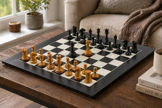Repro B & Co 1860s Antique Pieces in Ebony / Antiqued Boxwood - 4" King Maple Board