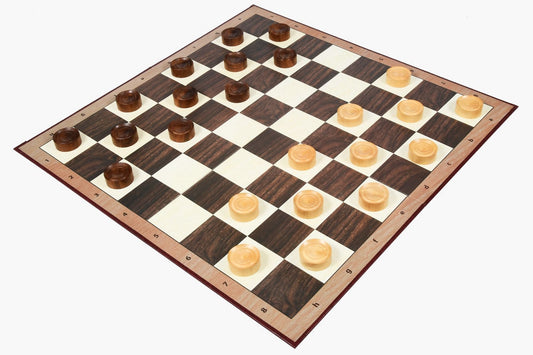 Wooden Checkers / Draught Set in Sheesham & Box wood - 35mm