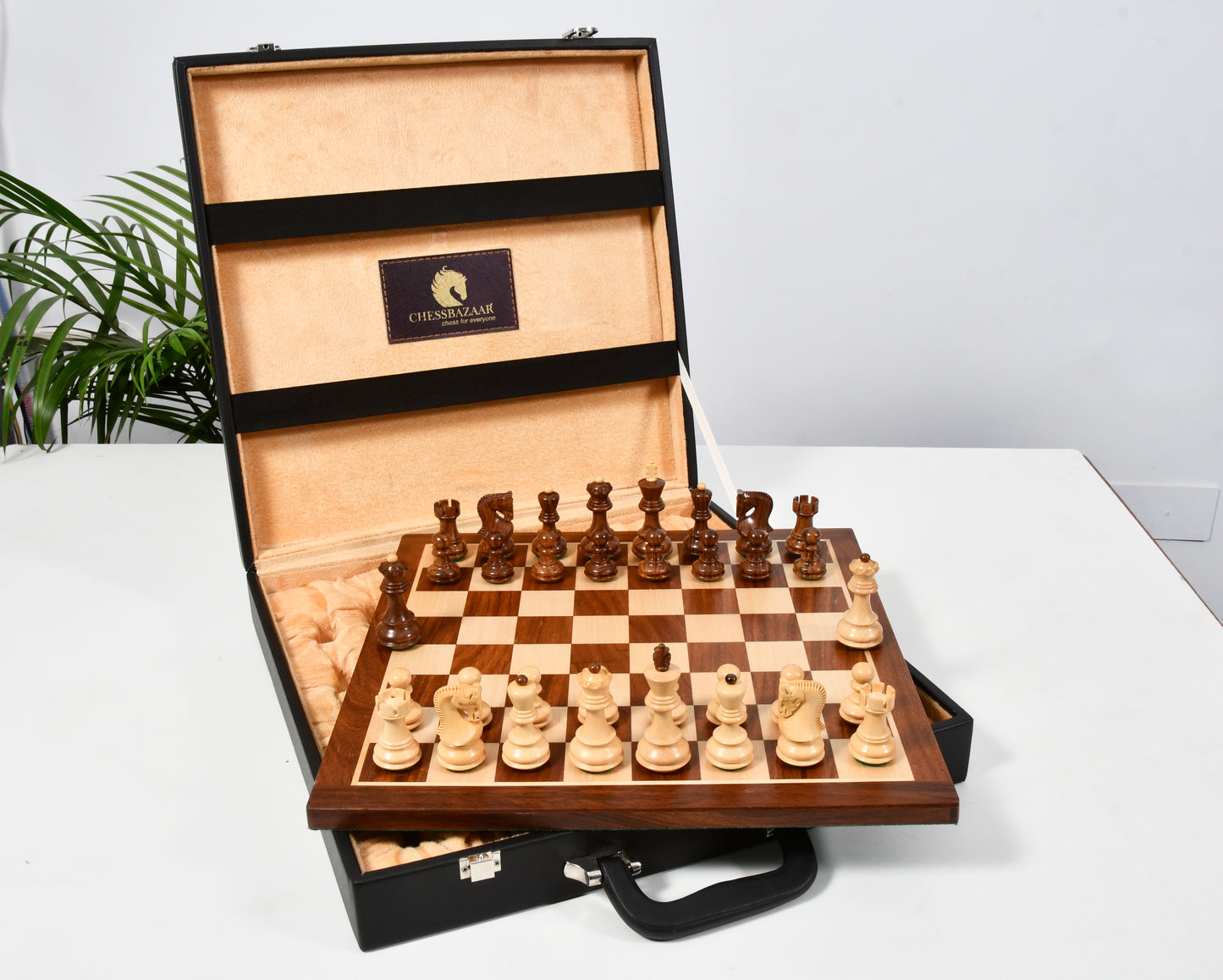 The Old Russian Zagreb 3.1 inch Chess Set in Sheesham Wood with 15 inch Wooden Chessboard & Storage Box