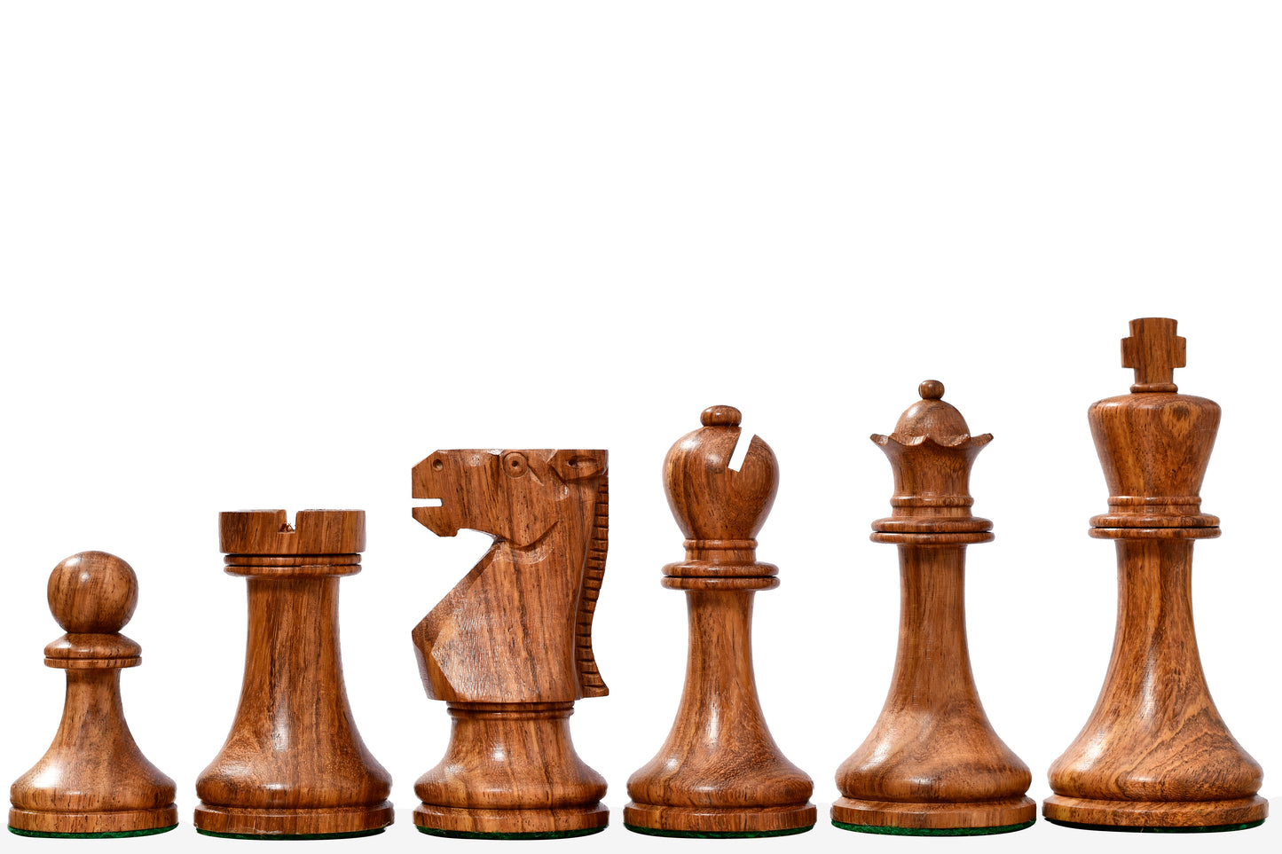 The Old Vintage English Staunton Series Chess Pieces in Sheesham & Boxwood - 3.8" King