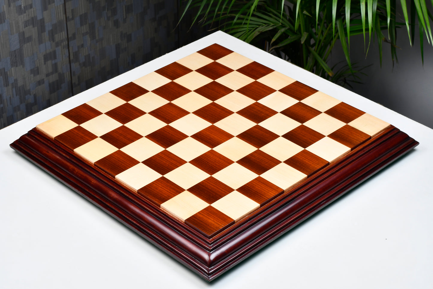 Solid Wooden Luxury Indian Handmade Chess Board in Bud Rosewood (Padauk) & Maple - 21" Board - 55 mm square