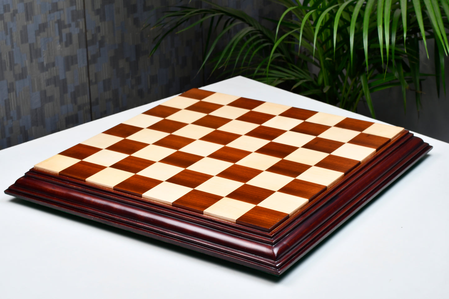 Solid Wooden Luxury Indian Handmade Chess Board in Bud Rosewood (Padauk) & Maple - 21" Board - 55 mm square