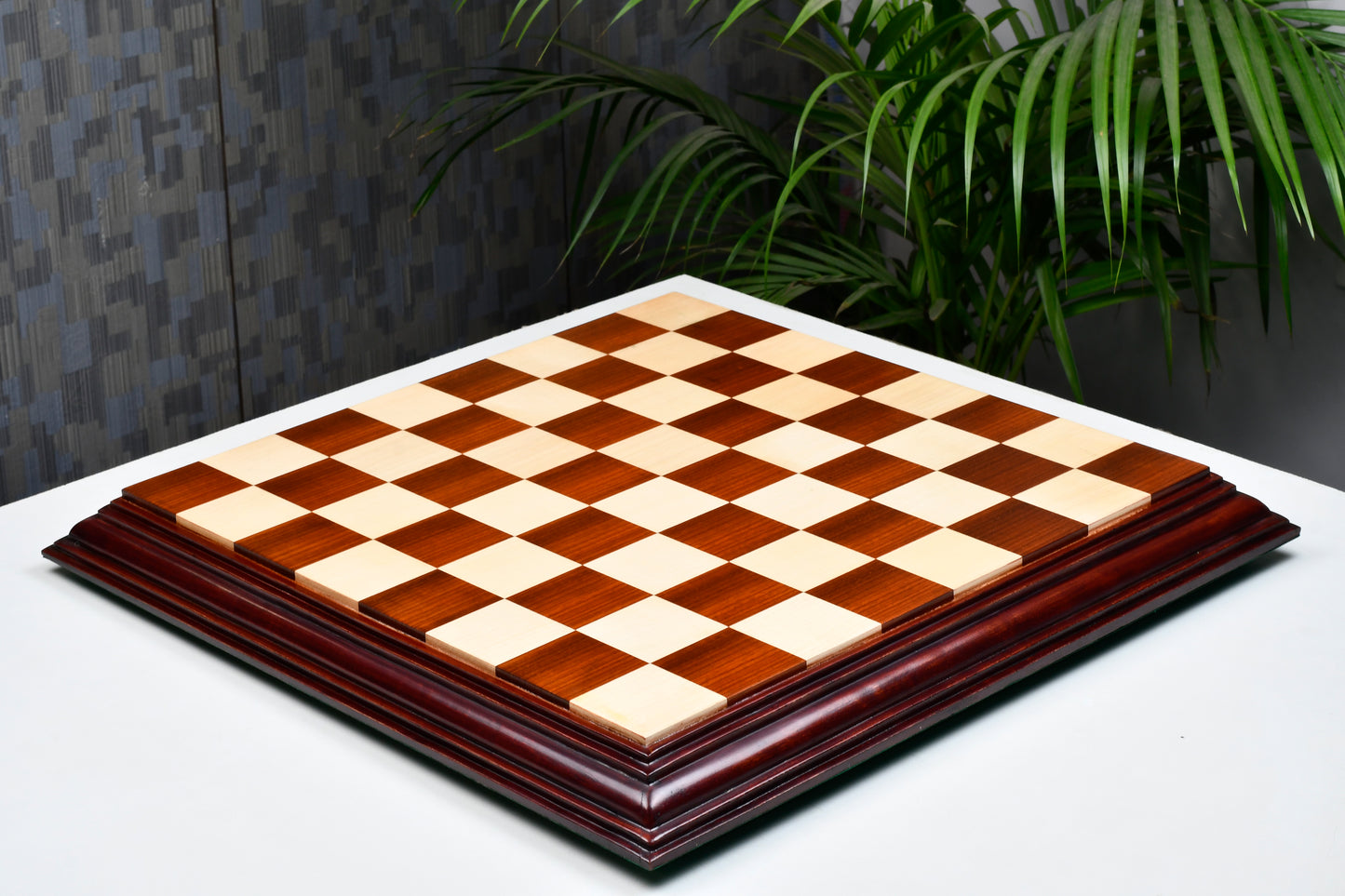 Solid Wooden Luxury Indian Handmade Chess Board in Bud Rosewood (Padauk) & Maple - 21" Board - 55 mm square