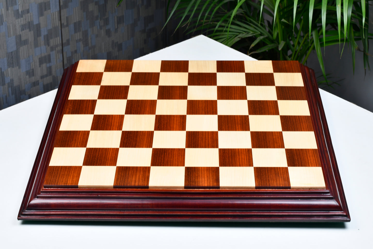 Solid Wooden Luxury Indian Handmade Chess Board in Bud Rosewood (Padauk) & Maple - 21" Board - 55 mm square