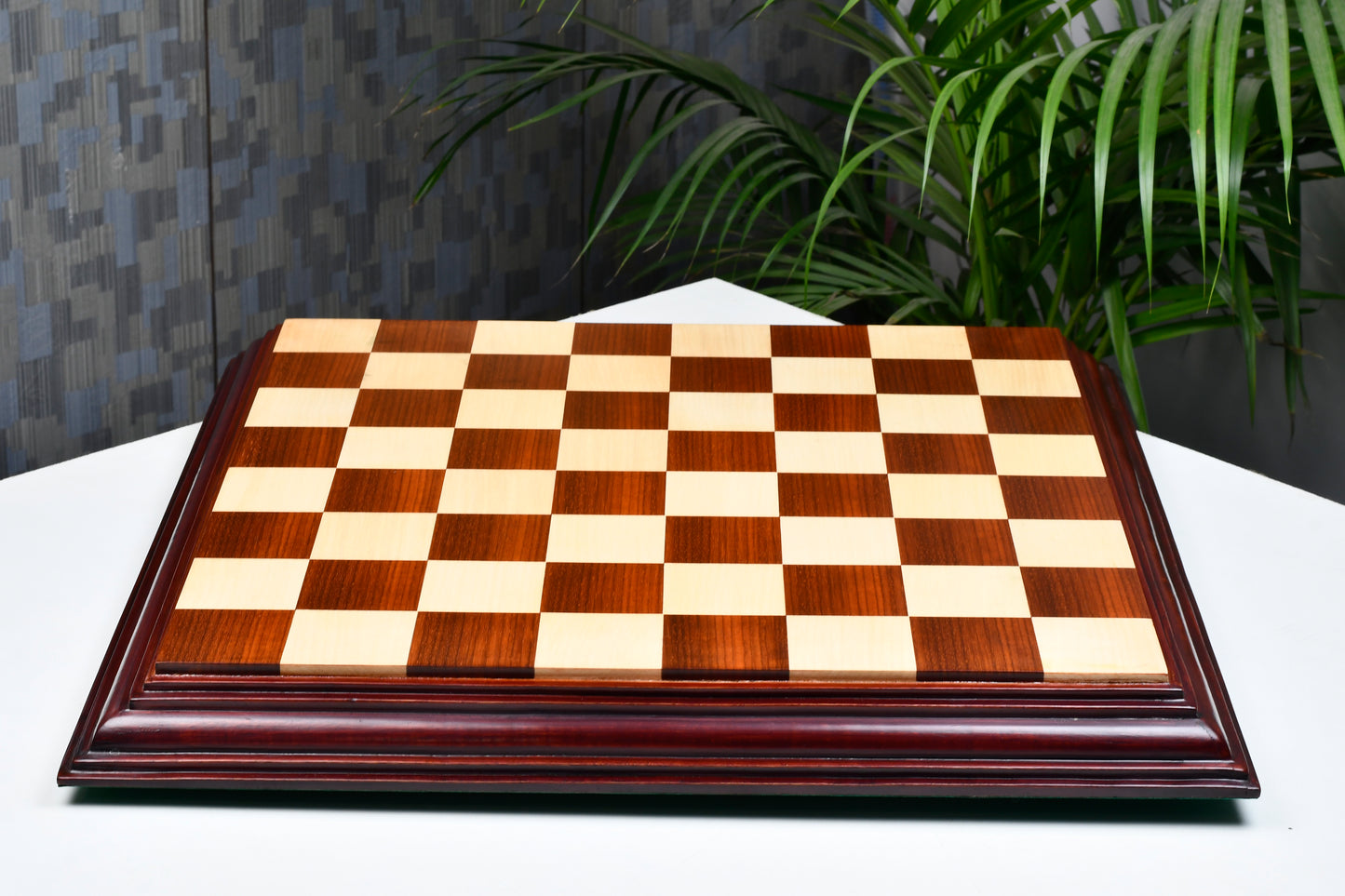 Solid Wooden Luxury Indian Handmade Chess Board in Bud Rosewood (Padauk) & Maple - 21" Board - 55 mm square